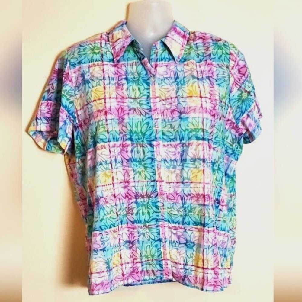 Colorful Alfred Dunner Camp Shirt XL